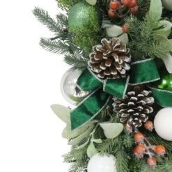 28 In. Pre-Lit Battery-Operated Adorned Artificial Christmas Swag -Christmas Decor Shop puleo international christmas swag 51019 st28lw07 bo c3 1000