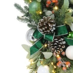 28 In. Pre-Lit Battery-Operated Adorned Artificial Christmas Swag -Christmas Decor Shop puleo international christmas swag 51019 st28lw07 bo fa 1000