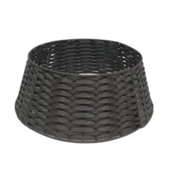 Round 45 In. Brown Wood Tree Collar Skirt For 6 Ft. To 8 Ft. Tree