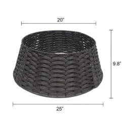 Round 45 In. Brown Wood Tree Collar Skirt For 6 Ft. To 8 Ft. Tree -Christmas Decor Shop puleo international christmas tree collars tskirt b fa 1000