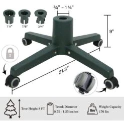 21 In. Metal Lockable Artificial Tree Stand For Up To 8 Ft. Trees Adjustable -Christmas Decor Shop puleo international christmas tree stands misc mt fa 1000