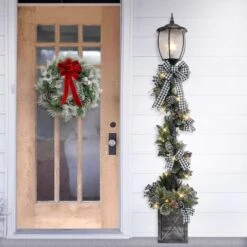 7 Ft. Pre-Lit Artificial Adorned Lamp Post With 200 Branch Tips And LED Lights 12 7 Ft. Pre-Lit Artificial Adorned Lamp Post With 200 Branch Tips And LED Lights -Christmas Decor Shop puleo international christmas yard decorations 5991 lp70lw05 31 1000