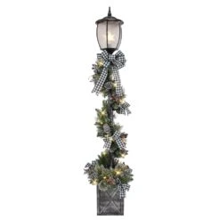 7 Ft. Pre-Lit Artificial Adorned Lamp Post With 200 Branch Tips And LED Lights