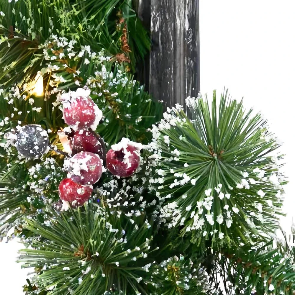 7 Ft. Pre-Lit Artificial Adorned Lamp Post With 200 Branch Tips And LED Lights 8 7 Ft. Pre-Lit Artificial Adorned Lamp Post With 200 Branch Tips And LED Lights - Image 6