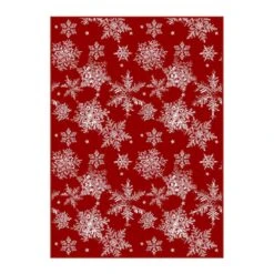 Christmas 6 Ft. X 9 Ft. Red Snowflakes Area Rug