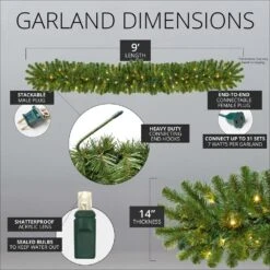 9 Ft. Pre-Lit LED Artificial Sequoia Fir Commercial Christmas Garland With 100 Warm White Lights 16 9 Ft. Pre-Lit LED Artificial Sequoia Fir Commercial Christmas Garland With 100 Warm White Lights -Christmas Decor Shop red sleigh christmas garland 21135 fa 1000