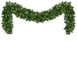 9 Ft. Pre-Lit LED Artificial Oregon Fir Commercial Christmas Garland With 100 Lights