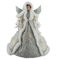 16 In. Silver Snowfall Angel Tree Topper