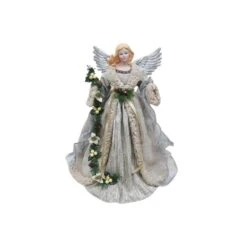 16 In. Silver And Gray Angel Tree Topper