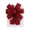 Burlap/PVC 11 In. X 31 In. Christmas Tree Topper Bow -Red Holiday Plaid -Christmas Decor Shop santaland christmas tree toppers 83476r 64 1000