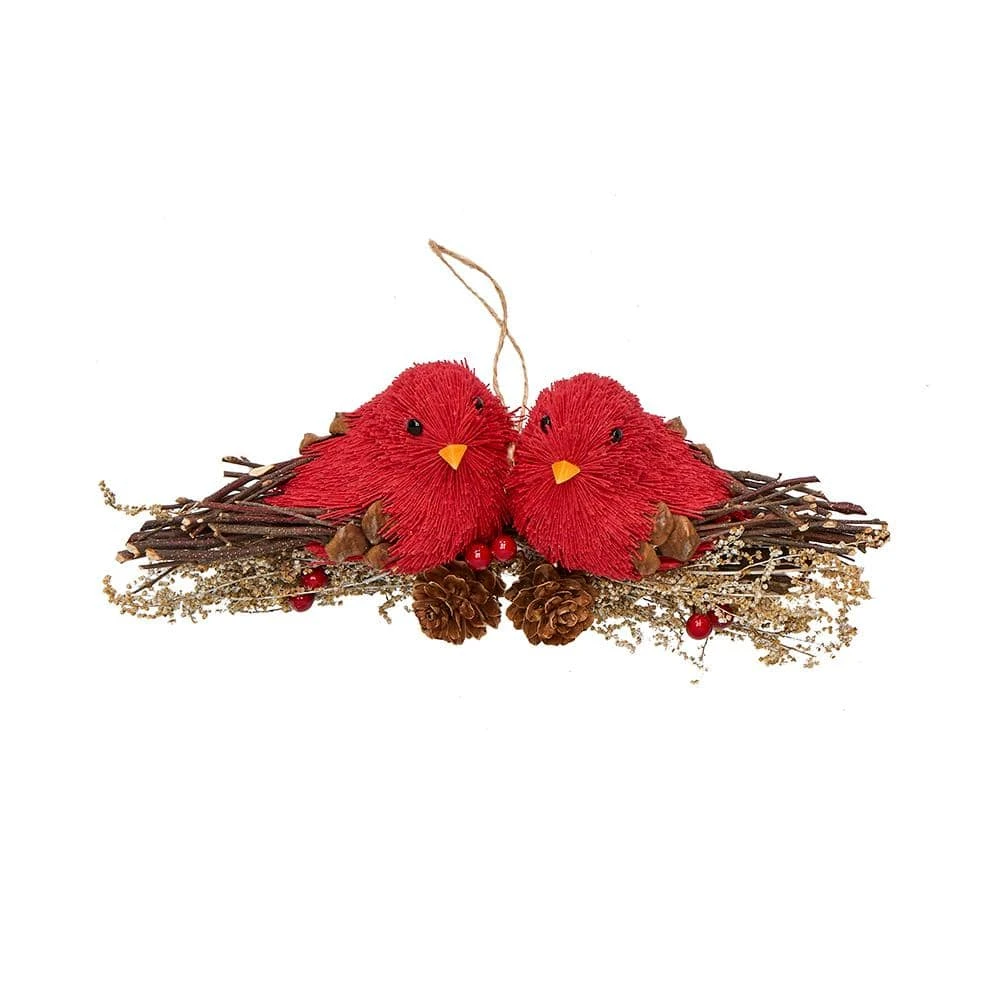 6 In. Pair Of Cardinals On A Branch Hanging Ornament 3 6 In. Pair Of Cardinals On A Branch Hanging Ornament