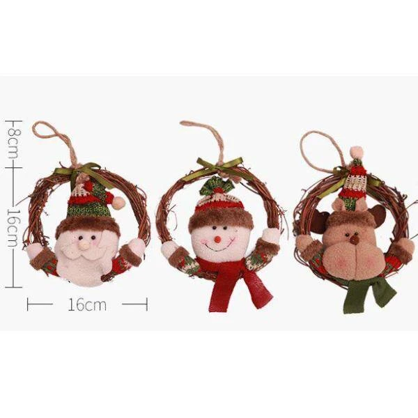 Christmas Wreath Rattan Doll Reindeer Christmas Tree Pendent Ornament Christmas Wreath Garland For Front Door Wall 4 Christmas Wreath Rattan Doll Reindeer Christmas Tree Pendent Ornament Christmas Wreath Garland For Front Door Wall - Image 2