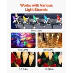 Christmas Light Clips 200 Pack Weatherproof Holiday Outdoor Lighting Hanging Hooks Mount To Shingles And Gutters -Christmas Decor Shop skyshalo christmas light accessories sddxjjszjx00ti5el001v0 s804 fa 1000