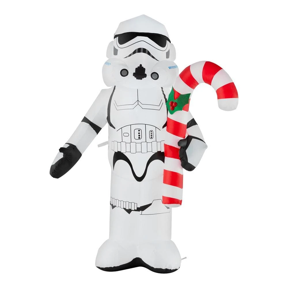 STAR WARS 3.5 Ft Stormtrooper With Candy Cane Holiday Inflatable 3 STAR WARS 3.5 Ft Stormtrooper With Candy Cane Holiday Inflatable