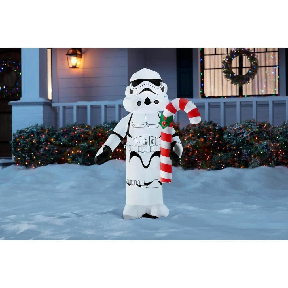 STAR WARS 3.5 Ft Stormtrooper With Candy Cane Holiday Inflatable 4 STAR WARS 3.5 Ft Stormtrooper With Candy Cane Holiday Inflatable - Image 2