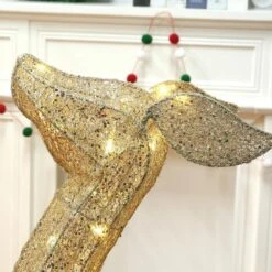 Outdoor Christmas Decoration 3-Piece 3D Reindeer Family Yard Decoration With Warm White LED Lights -Christmas Decor Shop starfree christmas yard decorations hoxsod0102gld 4f 1000