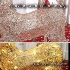 Outdoor Christmas Decoration 3-Piece 3D Reindeer Family Yard Decoration With Warm White LED Lights -Christmas Decor Shop starfree christmas yard decorations hoxsod0102gld a0 1000