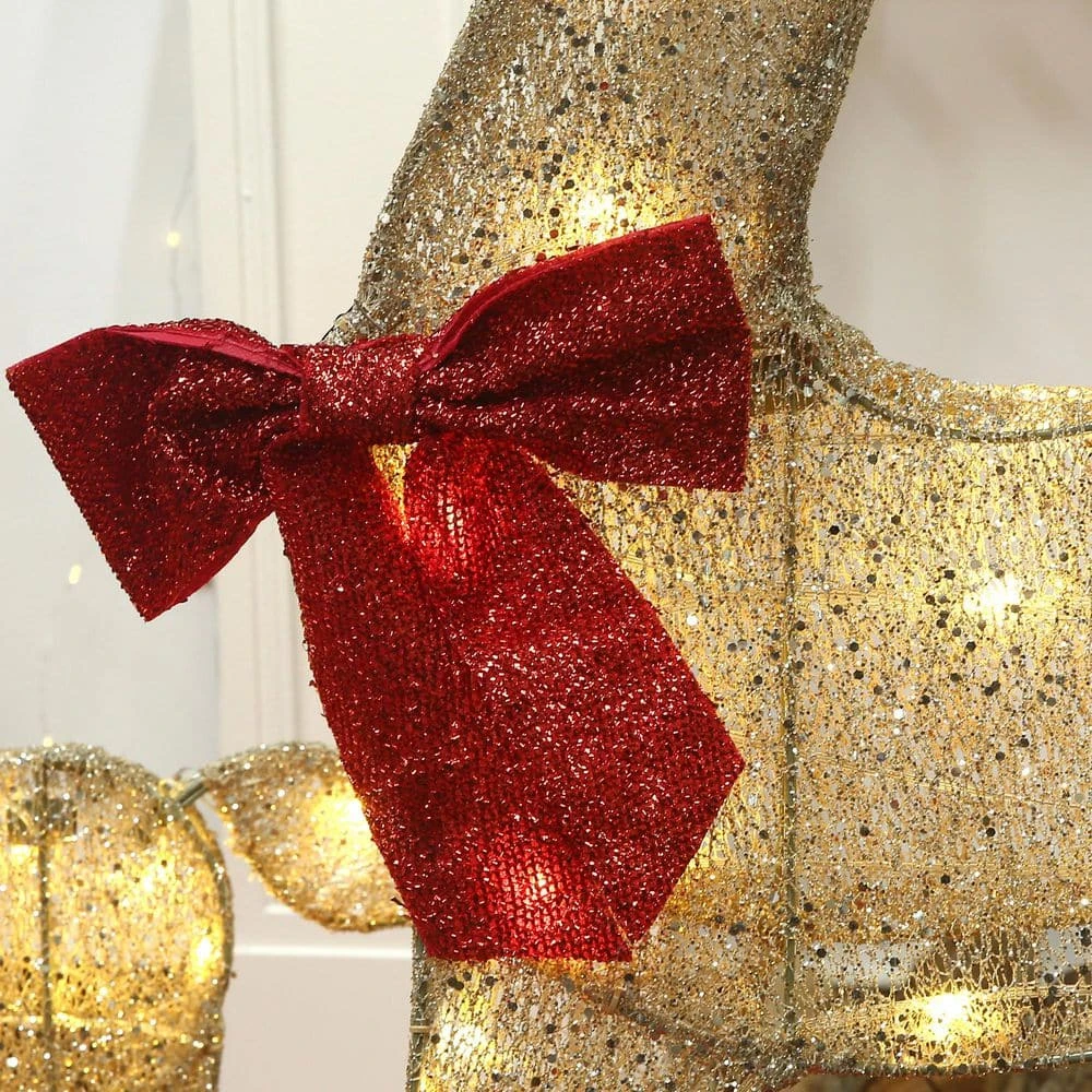 54 In. 3-Pieces Outdoor Christmas Decoration Reindeer Family Yard Decoration With Warm White LED Lights 12 54 In. 3-Pieces Outdoor Christmas Decoration Reindeer Family Yard Decoration With Warm White LED Lights - Image 10