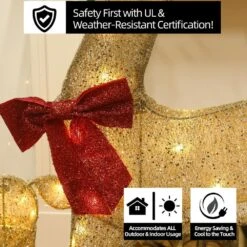 54 In. 3-Pieces Outdoor Christmas Decoration Reindeer Family Yard Decoration With Warm White LED Lights 15 54 In. 3-Pieces Outdoor Christmas Decoration Reindeer Family Yard Decoration With Warm White LED Lights -Christmas Decor Shop starfree christmas yard decorations hoxsod0103gld 40 1000