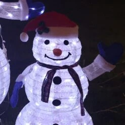 47.5 In. 3-Piece Outdoor Christmas Decoration Pop-Up Snowman Family Set With Cool White LEDs -Christmas Decor Shop starfree christmas yard decorations hoxsod0104 44 1000