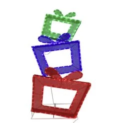 8 Ft. 397L Multi SMD Stacked Colorful Christmas Gift Box