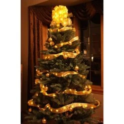 12 Ft. 36-LED Gold Ribbon Lights -Christmas Decor Shop starlite creations christmas garland rl34 y012 a 31 1000