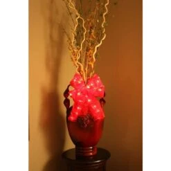 9 In. 36-Light Battery Operated LED Red Everyday Bow -Christmas Decor Shop starlite creations christmas tree ribbon eb03 r006 a1 c3 1000