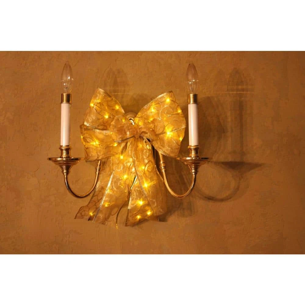 9 In. 36-Light Battery Operated LED Gold Everyday Bow 5 9 In. 36-Light Battery Operated LED Gold Everyday Bow - Image 3