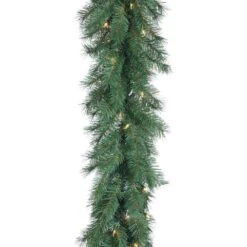 STERLING 9-Foot Long Pre Lit Aspen Spruce Garland With 100 UL Clear LED Lights