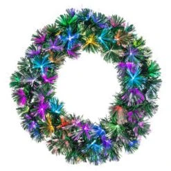 STERLING 24 In. Artificial Dia Pre-lit Color Changing Indoor Fiber Optic Wreath