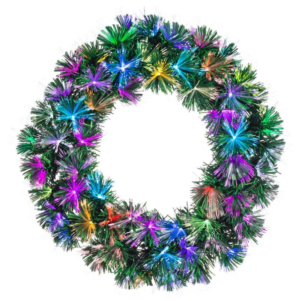 STERLING 24 In. Artificial Dia Pre-lit Color Changing Indoor Fiber Optic Wreath 3 STERLING 24 In. Artificial Dia Pre-lit Color Changing Indoor Fiber Optic Wreath