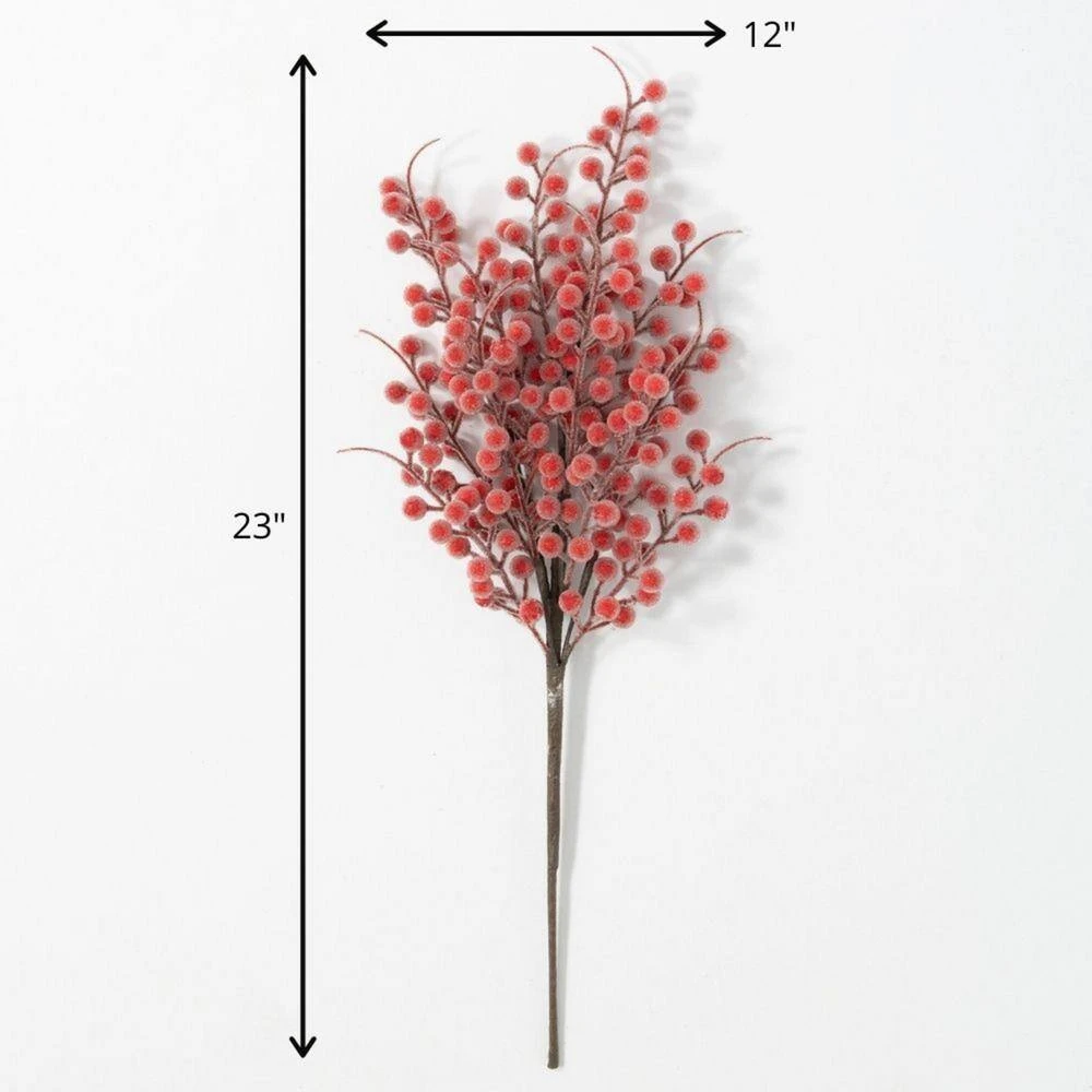 Artificial 23 In. Red Frosted Berry Stem Arrangement 5 Artificial 23 In. Red Frosted Berry Stem Arrangement - Image 3