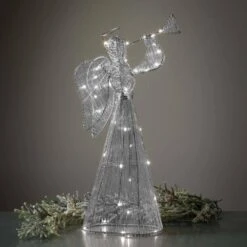 21 In. Large Lighted Silver Christmas Angel 10 21 In. Large Lighted Silver Christmas Angel -Christmas Decor Shop sullivans christmas figurines met2401 4f 1000