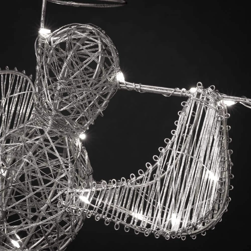 21 In. Large Lighted Silver Christmas Angel 4 21 In. Large Lighted Silver Christmas Angel - Image 2