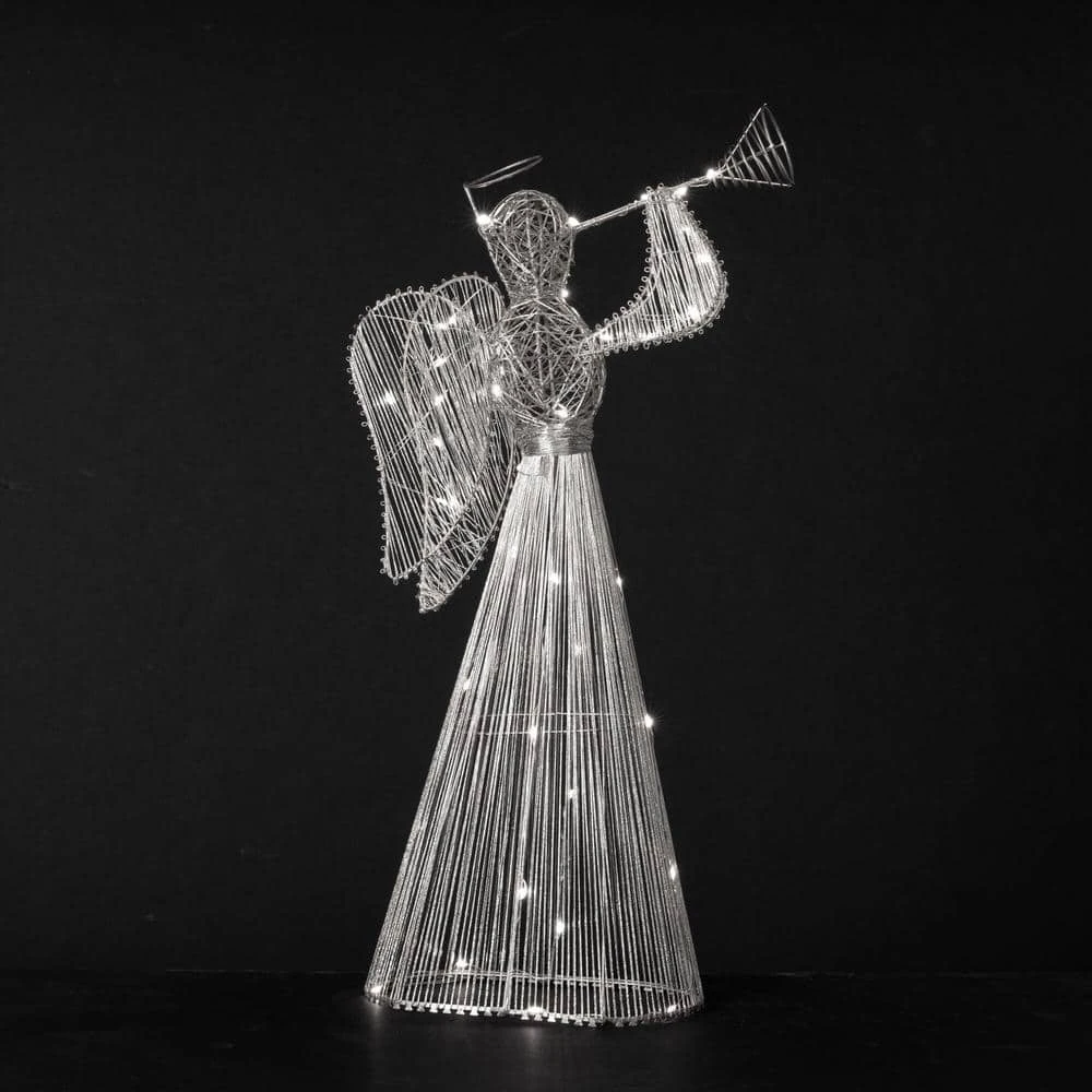 21 In. Large Lighted Silver Christmas Angel 8 21 In. Large Lighted Silver Christmas Angel - Image 6