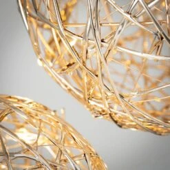 7 In. And 6 In. Gold Lighted Hanging Globe - Set Of 2, Gold Christmas Ornaments -Christmas Decor Shop sullivans christmas figurines or10773 go c3 1000