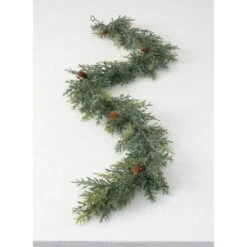 5.5 Ft. Green Frosted Arborvitae Unlit Artificial Christmas Garland -Christmas Decor Shop sullivans christmas garland gd1358 4f 1000