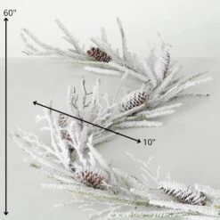 72 In. Artificial Flocked Pine Twig Christmas Garland, White -Christmas Decor Shop sullivans christmas garland gd1529 1f 1000