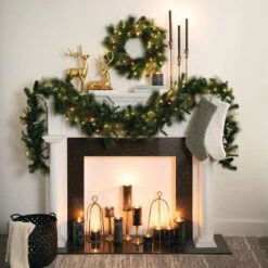 Artificial 9 Ft. LED Mixed Pine Christmas Garland With Pinecones, Green -Christmas Decor Shop sullivans christmas garland gd1574 1d 1000