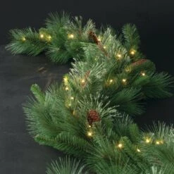 Artificial 9 Ft. LED Mixed Pine Christmas Garland With Pinecones, Green -Christmas Decor Shop sullivans christmas garland gd1574 1f 1000