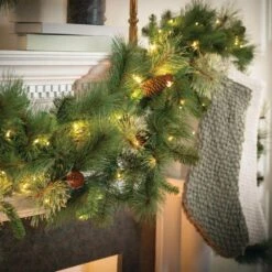 Artificial 9 Ft. LED Mixed Pine Christmas Garland With Pinecones, Green -Christmas Decor Shop sullivans christmas garland gd1574 44 1000
