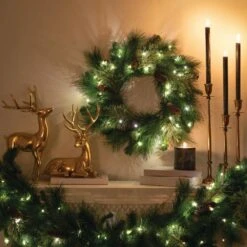 Artificial 9 Ft. LED Mixed Pine Christmas Garland With Pinecones, Green -Christmas Decor Shop sullivans christmas garland gd1574 66 1000