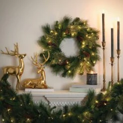 Artificial 9 Ft. LED Mixed Pine Christmas Garland With Pinecones, Green -Christmas Decor Shop sullivans christmas garland gd1574 76 1000