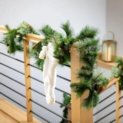 Artificial 9 Ft. LED Mixed Pine Christmas Garland With Pinecones, Green -Christmas Decor Shop sullivans christmas garland gd1574 fa 1000