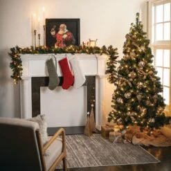 Artificial 9 Ft. LED Mixed Pine Christmas Garland With Pinecones And Berries, Green -Christmas Decor Shop sullivans christmas garland gd1576 44 1000