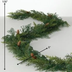 Artificial 9 Ft. Arborvitae Cedar Unlit Christmas Garland, Green 13 Artificial 9 Ft. Arborvitae Cedar Unlit Christmas Garland, Green -Christmas Decor Shop sullivans christmas garland gd1577 44 1000