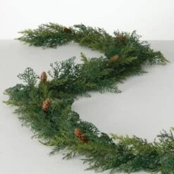 Artificial 9 Ft. Arborvitae Cedar Unlit Christmas Garland, Green