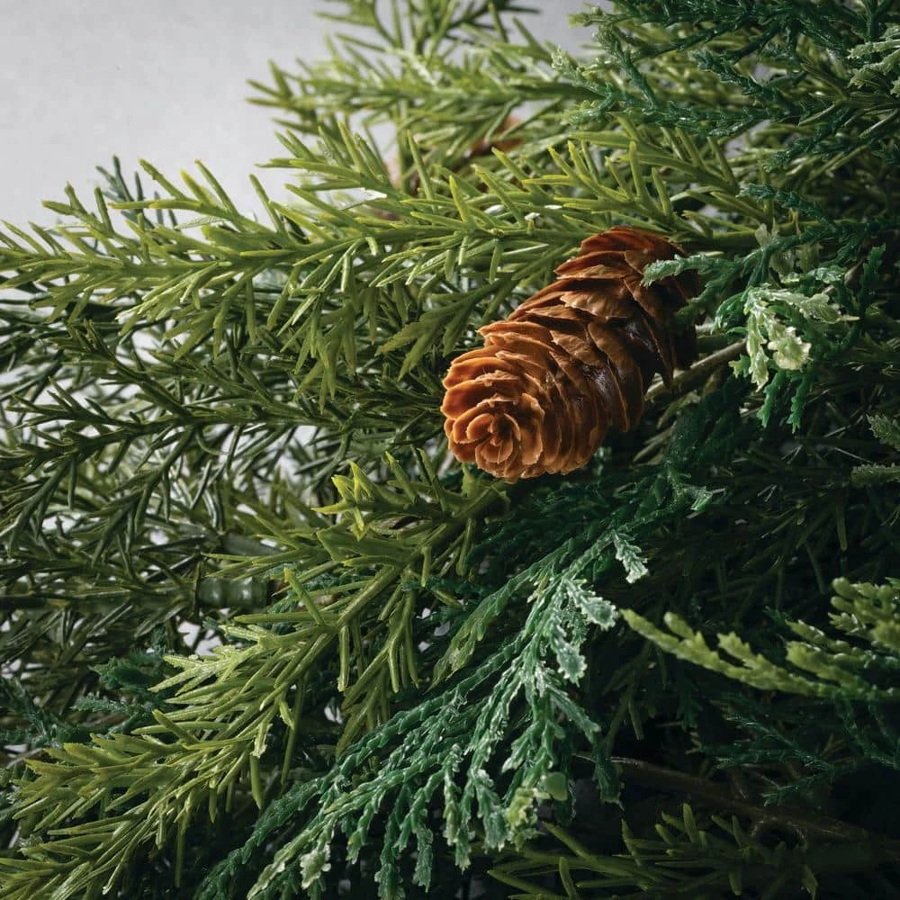 Artificial 9 Ft. Arborvitae Cedar Unlit Christmas Garland, Green 4 Artificial 9 Ft. Arborvitae Cedar Unlit Christmas Garland, Green - Image 2