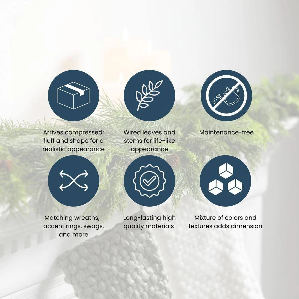 5 Ft. Artificial Gray Jingle Bell Twig Unlit Christmas Garland 8 5 Ft. Artificial Gray Jingle Bell Twig Unlit Christmas Garland - Image 6