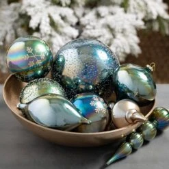 6 In. Blue Bubble Glass Ornament (Set Of 2) 7 6 In. Blue Bubble Glass Ornament (Set Of 2) -Christmas Decor Shop sullivans christmas ornament sets or10223 4f 1000